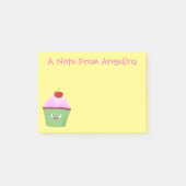 Cute happy cupcake cartoon-illustratie post-it® notes (Voorkant)