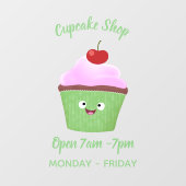 Cute happy cupcake cartoon-illustratie raamsticker (Vel)