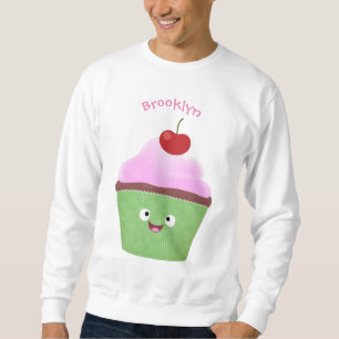 Cute happy cupcake cartoon-illustratie trui