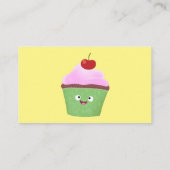 Cute happy cupcake cartoon-illustratie visitekaartje (Achterkant)