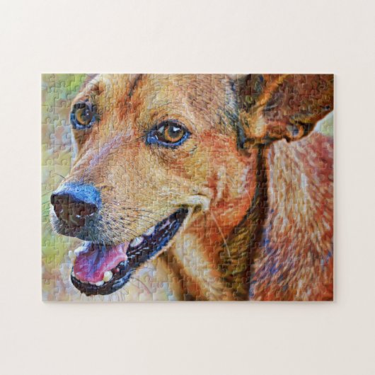 Cute Happy Dachshund Dog Face Art Puzzle Legpuzzel (Horizontaal)
