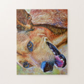 Cute Happy Dachshund Dog Face Art Puzzle Legpuzzel (Verticaal)