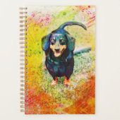 Cute Happy Dachshund Dog Head Face Planner (Voorkant)