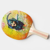 Cute Happy Dachshund Dog Head Face Tafeltennisbatje (Zijkant)