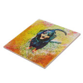 Cute Happy Dachshund Dog Head Face Tegeltje (Zijkant)