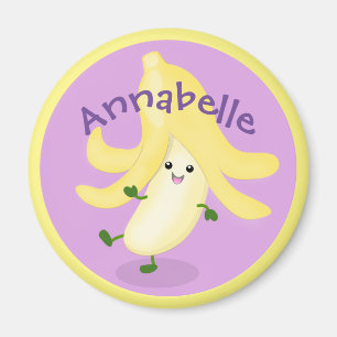 Cute happy dansend banana cartoon illustratie magneet