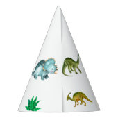 Cute Happy Dinosaur Birthday Party Paper Feesthoedjes (Achterkant)