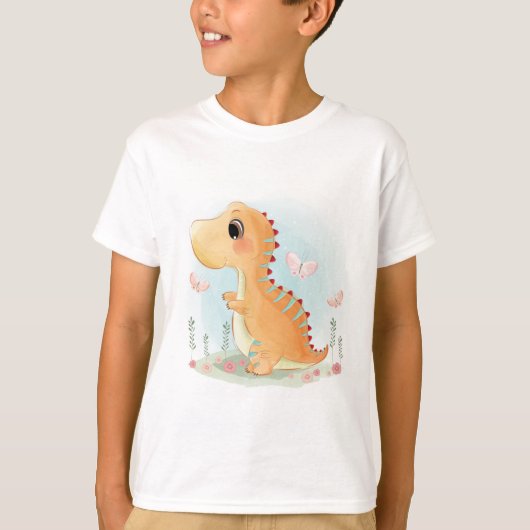 Cute Happy Dinosaur-spellen T-shirt (Voorkant)