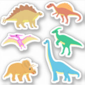 Cute Happy Dinosaur Sticker (Voorkant)