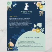 Cute Happy Dog Floral botanische marinehuisjes Flyer (Voorkant)