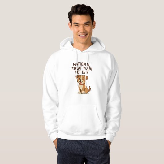 Cute Happy Dog Tee | National Treat Your Pet Day  Hoodie (Voorkant volledig)