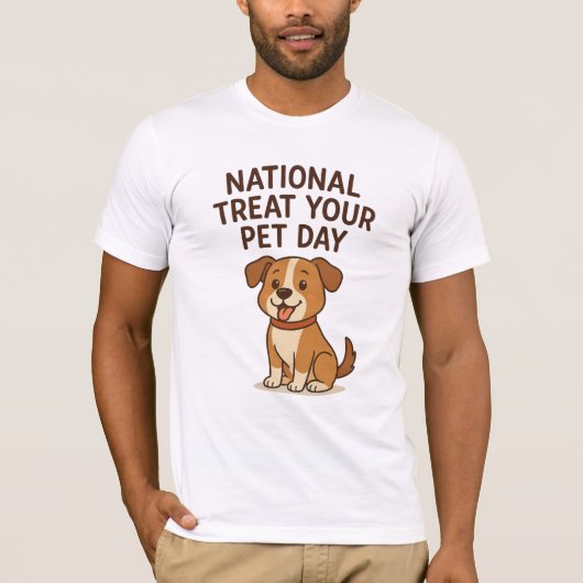 Cute Happy Dog Tee | National Treat Your Pet Day  T-shirt (Voorkant)