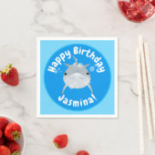 Cute happy dolphin bubbles cartoon illustratie servet (Insitu)