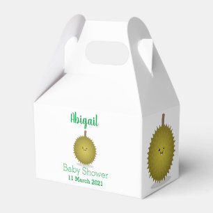 Cute happy durian cartoon illustratie bedankdoosjes