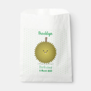 Cute happy durian cartoon illustratie bedankzakje