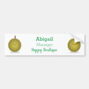 Cute happy durian cartoon illustratie bumpersticker