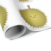 Cute happy durian cartoon illustratie cadeaupapier (Rol Hoek)