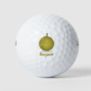 Cute happy durian cartoon illustratie golfballen