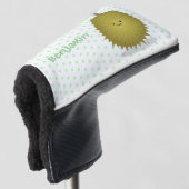 Cute happy durian cartoon illustratie golfheadcover (3/4 voorkant)