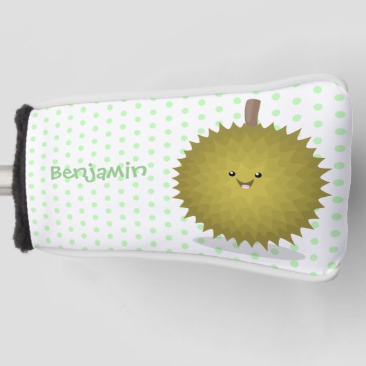 Cute happy durian cartoon illustratie golfheadcover (Voorkant)