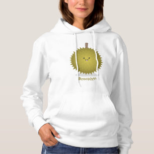 Cute happy durian cartoon illustratie hoodie