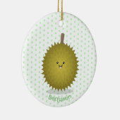 Cute happy durian cartoon illustratie keramisch ornament (Rechts)