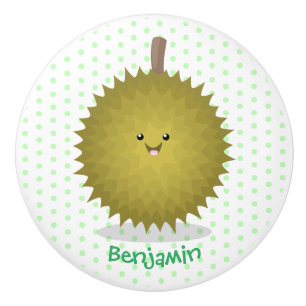 Cute happy durian cartoon illustratie keramische knop