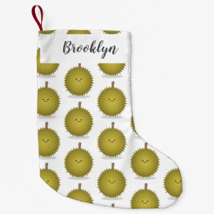 Cute happy durian cartoon illustratie kleine kerstsok