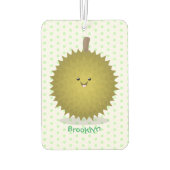 Cute happy durian cartoon illustratie luchtverfrisser (Achterkant)