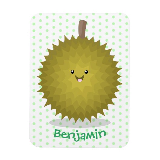 Cute happy durian cartoon illustratie magneet (Verticaal)