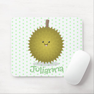 Cute happy durian cartoon illustratie muismat