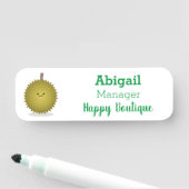 Cute happy durian cartoon illustratie naamplaatje (In situ)