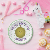 Cute happy durian cartoon illustratie papieren bordje (Feest)