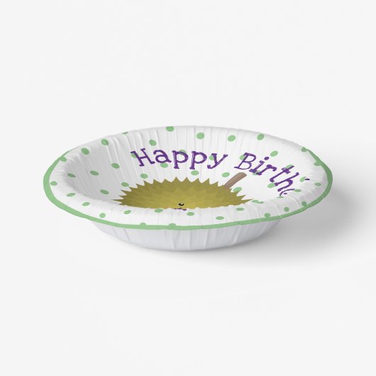 Cute happy durian cartoon illustratie papieren kommen (Gebogen)