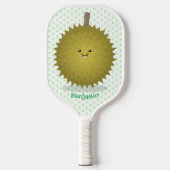Cute happy durian cartoon illustratie pickleball paddle (Voorkant)