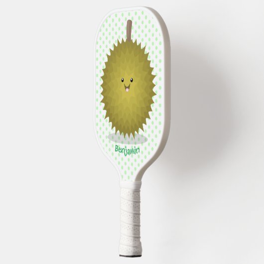 Cute happy durian cartoon illustratie pickleball paddle (Links)