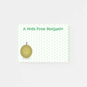 Cute happy durian cartoon illustratie post-it® notes