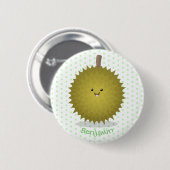 Cute happy durian cartoon illustratie ronde button 5,7 cm (Voorkant /achterkant)