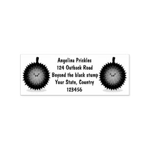 Cute happy durian cartoon illustratie rubberstempel