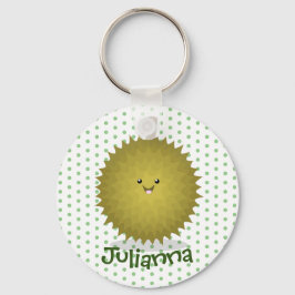 Cute happy durian cartoon illustratie sleutelhanger