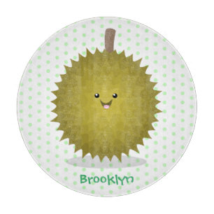 Cute happy durian cartoon illustratie snijplank