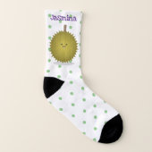 Cute happy durian cartoon illustratie sokken (Rechts - buiten)