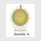Cute happy durian cartoon illustratie sticker (Vel)
