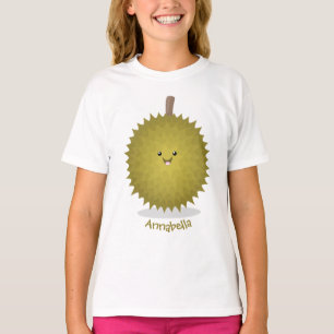 Cute happy durian cartoon illustratie t-shirt