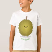 Cute happy durian cartoon illustratie t-shirt (Voorkant)