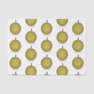 Cute happy durian cartoon illustratie tissuepapier