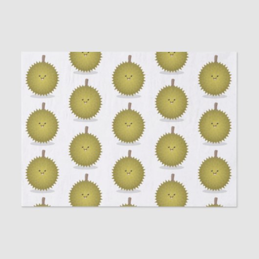 Cute happy durian cartoon illustratie tissuepapier (Voorkant)