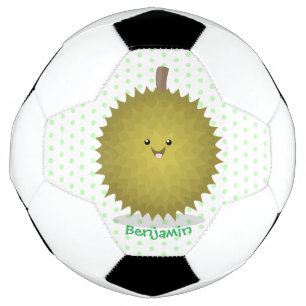 Cute happy durian cartoon illustratie voetbal
