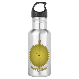 Cute happy durian cartoon illustratie waterfles
