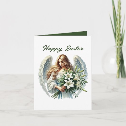 Cute Happy Easter Angel add message inside Feestdagen Kaart (Voorkant)